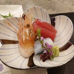 大沢温泉 山水閣 - お造り３種盛。