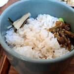 江南水餃店 - 水餃5ヶ定食(1100円)　麦飯