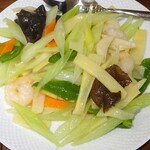 Sousaku Ajian Kohaku - コース：季節野菜と大エビの塩味炒め
