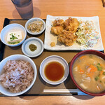 Yayoi Ken - とり天とだんご汁定食(もち麦ご飯) 950円 R5.5.3