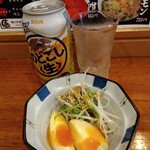 俺の中華たなか家 - 「のどごし生」が「サービスおつまみ☆」を従え着卓＼(^o^)／