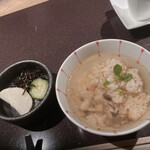 FRENCH TEPPAN 静香庵 - ◯ガーリックライス◯薬膳スープ、香の物
      お茶漬けに