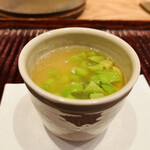 すし処 ひさ田 - ◆そら豆餡と蓬麩の茶碗蒸し