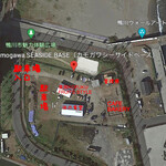 果房KOFUKU - 駐車場と店舗の位置（Googleマップ）