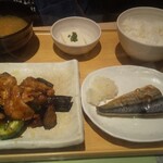 やよい軒 - なす味噌と焼魚の定食￥1000