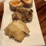 ワインと天ぷら マエヤシキ - ドフィノワととんこつと半熟煮卵