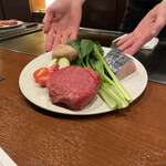 Ginza Teppanyaki Suburimu - 黒毛和牛赤身肉 季節野菜