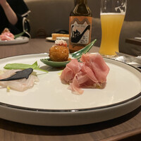 JAM17 DINING - あみゅーず　ライスコロッケ、カルパッチョ、生ハム