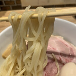 罪なきらぁ麺 - 石本農場の真卵使用味玉つけそば(大盛り)(麺)