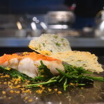 レストランこう - 金目鯛と鎌倉産小松菜の菜花 自家製からすみ添えアップ