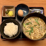 Sanuki Udon Shikokuya - 豚ともやしのカレーうどん ¥910 ＋ 定食セット ¥250