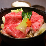 Sukiyaki Shabushabu Koubegyuu Ishida - すき焼き定食 黒毛和牛A5ランク(4,180円)