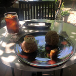 レ・ザンジュ - くまのクッキーシュー、和風モンブラン、アイスティー 660円（税込）