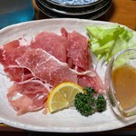 友綱部屋直伝 ちゃんこ 三賀 - 観音池ポーク生ハム