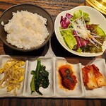 大徳壽 - ライス､チョレギサラダ､ナムルキムチセット