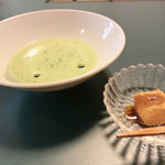 抹茶とわらびもち(黒蜜)