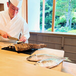 成生 - 牛蒡とさっきまで群れの先頭を泳いでいた鯵