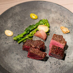 Kobe Gyuu Rogama Sumiyaki Steak IDEA Ginza - Oven-roasted Kobe Beef Sirloin and Filet Steak