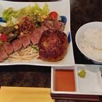 長崎サーロイン食堂 - ハンバーグとサーロインステーキセット