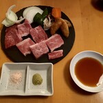 ご馳蔵 - 神戸牛 極上カルビ石焼ステーキコースの神戸牛ステーキ