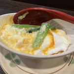 金町製麺 - 国産アスパラのビスマルク風（卵と混ぜた）