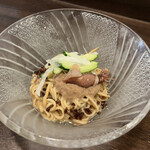 金町製麺 - 蛍烏賊の冷たいおつまみ麺