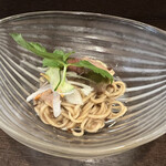 金町製麺 - 蛍烏賊の冷たいおつまみ麺