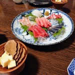 Koryouri Asahi - おまかせワンプレート(お刺身＆いぶりがっこクリームチーズ)