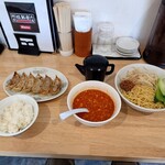 麺屋担彩房 - マーラータンタンつけ麺と餃子とライス❗