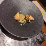 懐石フランス料理 グルマン橘 - 海老ファルスをまとったお魚のパートブリック包み