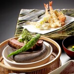 “Seasonal Tempura and Japanese beef stone-grilled dinner course” ~Use of Western private room~