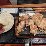 ステーキ食堂 ワンダーステーキ - 兄ぃの頼んだ、ダブルチキン400gステーキセット(税込1,100円)