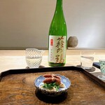 御料理 ふじ田 - 冷やし物：ホッキ貝とあずき菜の酢味噌和え＆富山産ホタルイカ