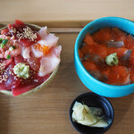 常総いなほ食堂 - とろとろトロ丼とサーモンといくら丼
