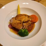 ルブーケガルニ - 豚肩ロースのロティとじゃが芋のコンフィ（２０２３年５月訪問時）