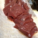 もつ焼 まるい - レバ刺で食べたい。。