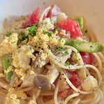 Shunsaidainingubambi - 選べるパスタの贅沢ランチ。(\1,980)　パスタ：アスパラとフレッシュトマトのミモザ風