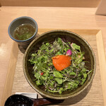 塩そば まえだ - ハーブ和えそば　向原農園生卵