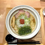 塩そば まえだ - 梅塩そば(温) 池ちゃん農園白葱