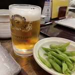 酉番 - 料理写真:生ビールと枝豆
