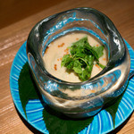 日本料理 幸庵 - 海藻を練りこんだゴマだれうどん