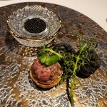 銀座 フレンチ Sublime Premium - 宮崎キャビア､竹炭のシュー､牛肉のタルタル