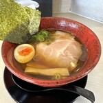 Kawanishi Mengyou - 魚豚あっさりらーめん(850円、斜め上から)