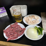 焼肉 道食 - ビール　マルホル　サガリ