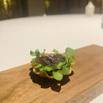 cadre - ② 鰯：炙り鰯、鰯のリエット、黒龍酒造梅酒の梅のペースト+フロマージュブラン