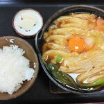 月見 大町店 - 牛もつなべうどん