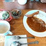 珈麦館 - ｶﾚｰﾗｲｽﾗﾝﾁ700円☆＋200円でﾄﾞﾘﾝｸ付☆8/3