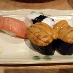 海幸 - うに×２　たこ　炙りサーモン
      