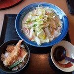 味の民芸 - 360長崎ちゃんぽんうどん、ミニ天丼