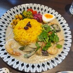 ポムズカリー＆珈琲 - エビとお野菜のグリーンカレー
